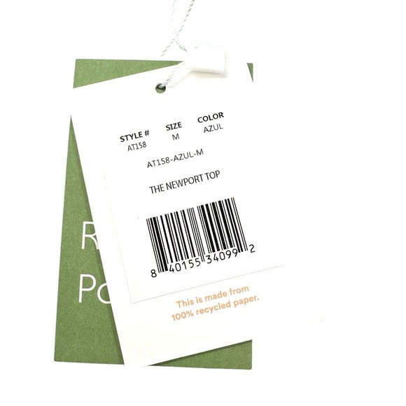 Andie Swim The Newport Scoop Neck Med Support Top Blue Size Med NWT - Picture 9 of 9